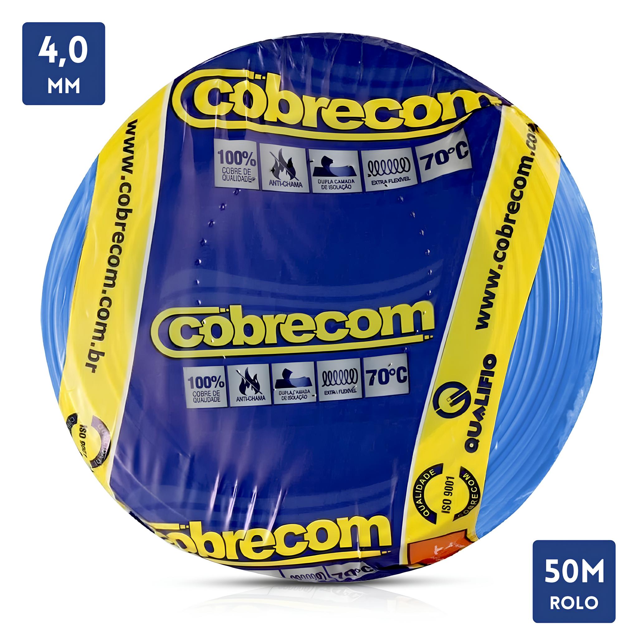 Cabo Flexível 750V 4,00mm 50 metros Cobrecom
