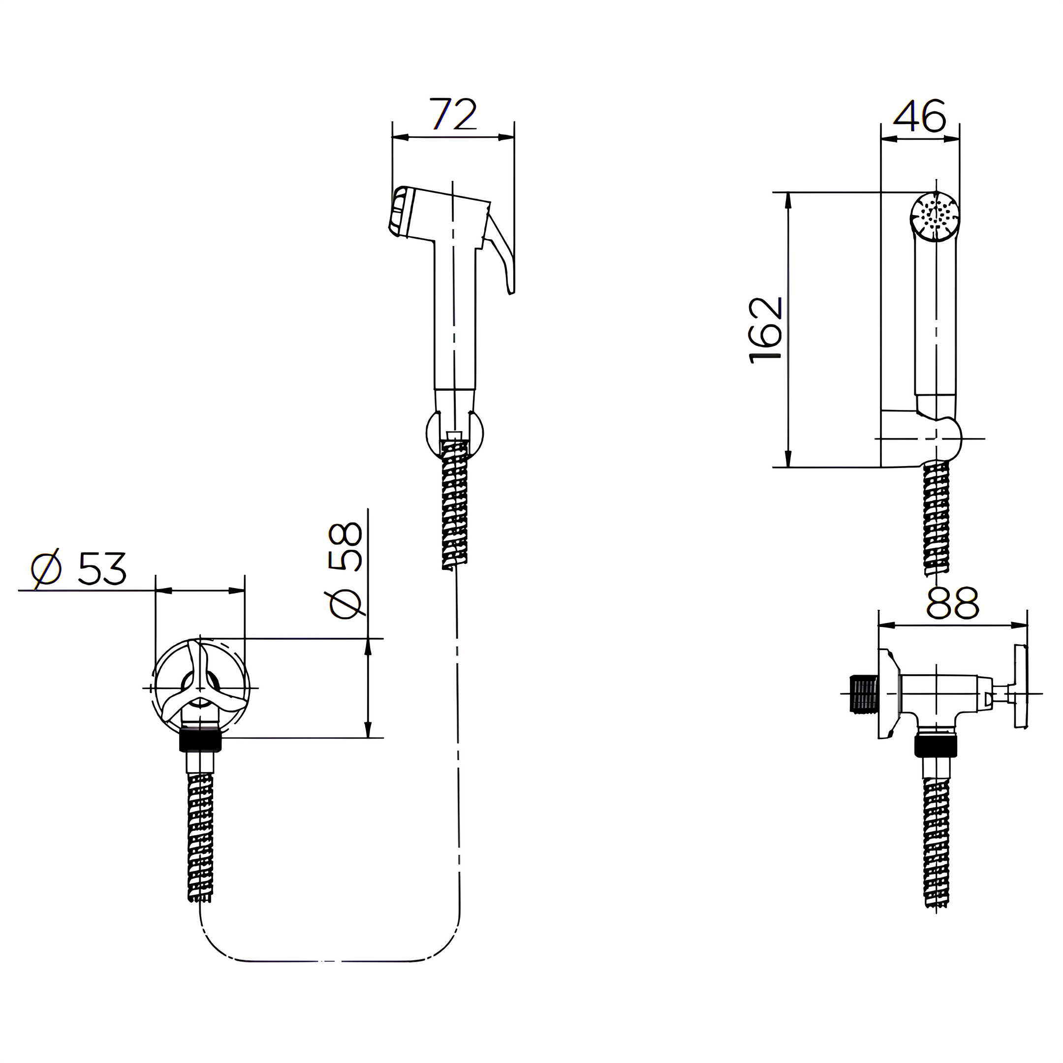 Ducha Higienica Com Registro Gatilho Nova Pertutti 00900806 Docol