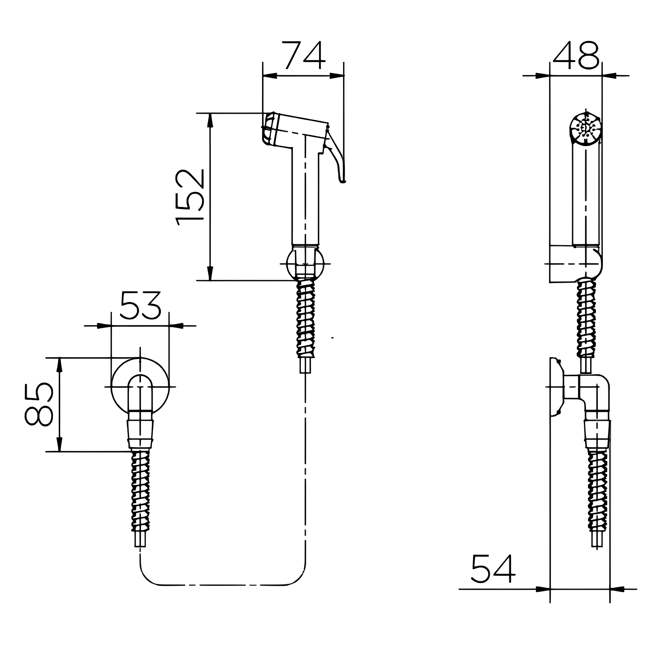 Ducha Higiênica Especial DocolBase Cromado Gatilho Branco 00479806