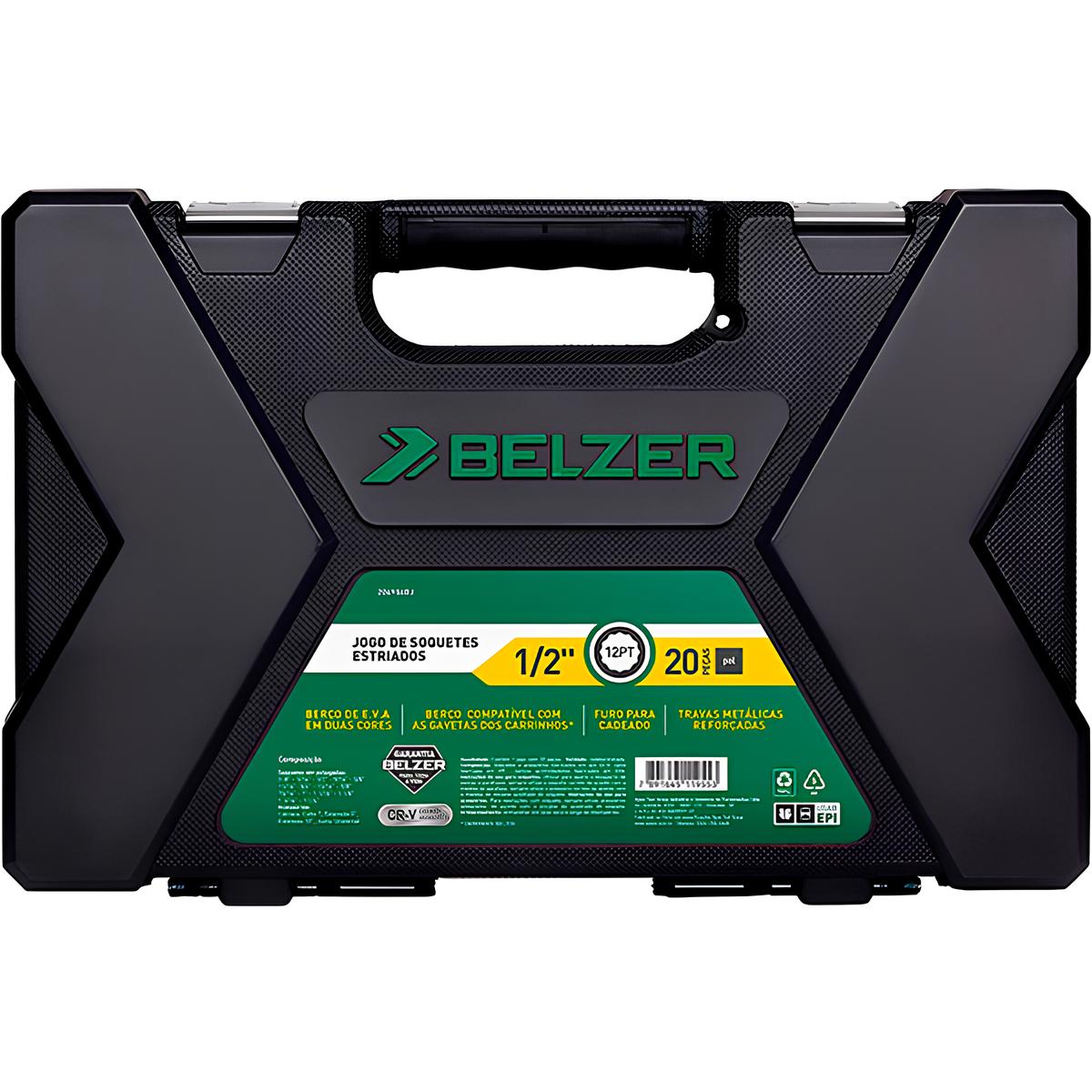 Jogo Soquete Estriado 1/2" 20 Pecas 204906Bj Belzer