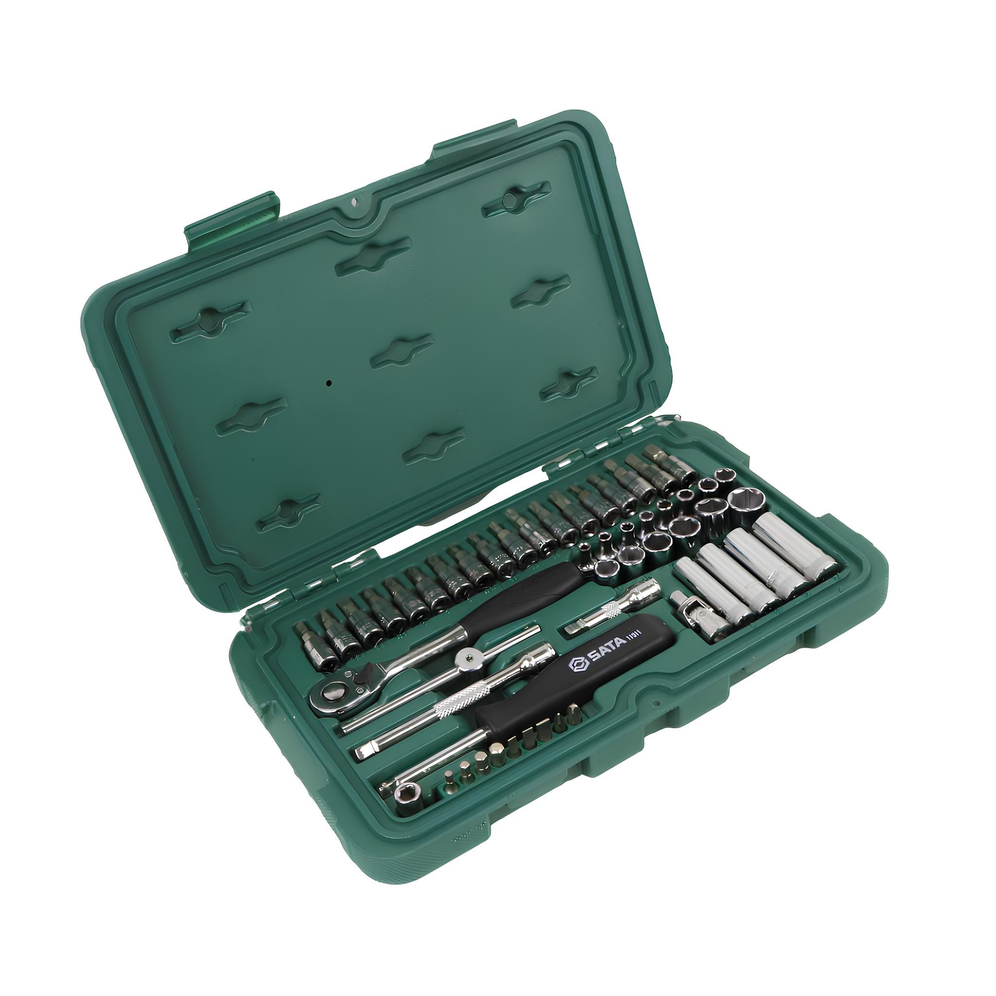 Jogo Soquete Sextavado 1/4 Pol Kit 52 Peças St09002sj Sata