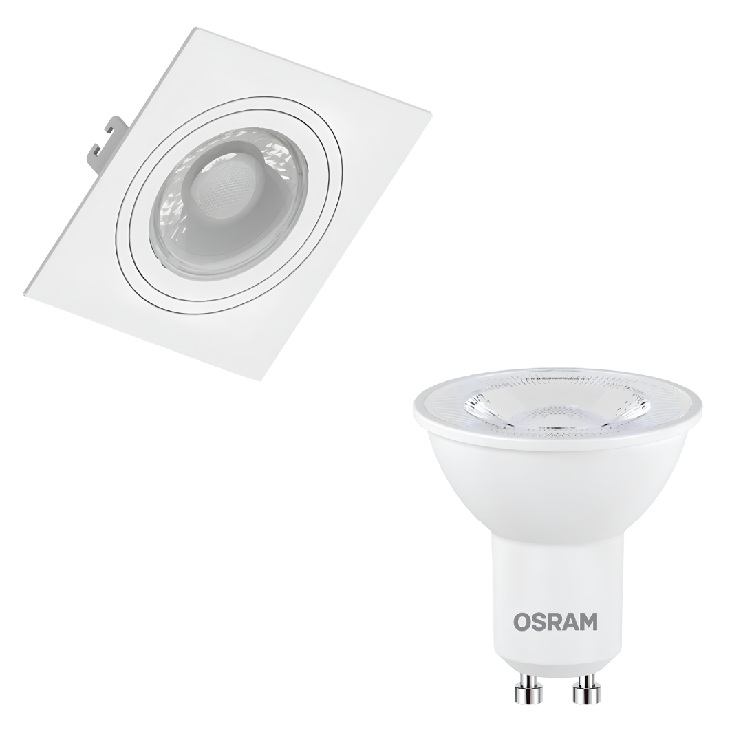 Spot Led Quadrado Embutir Branco Par16 4W 350Lm Bivolt Osram