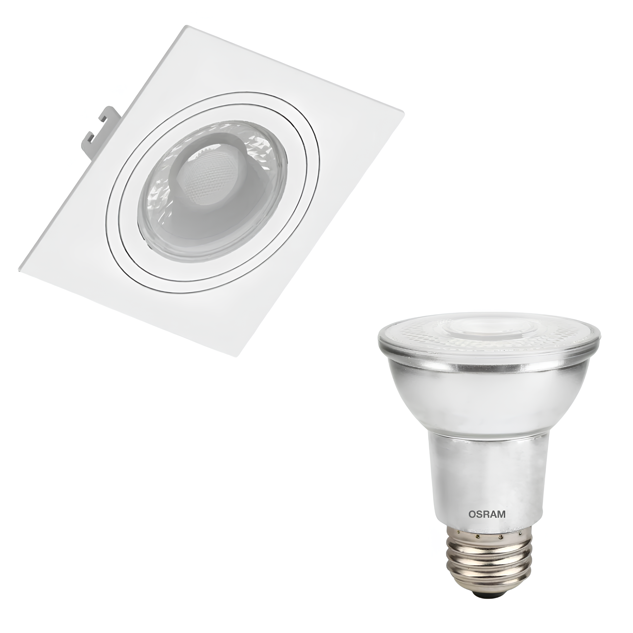 Spot Quadrado Embutir Branco Par20 7W 3000K 525Lm Bivolt Osram