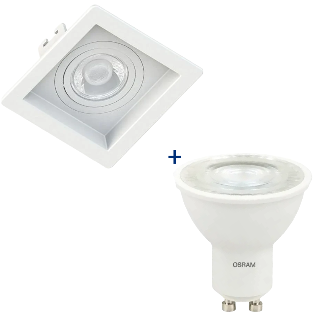 Spot Led Quadrado Embutir Recuado Br Dicroica 6,5w 2700K Ledvance