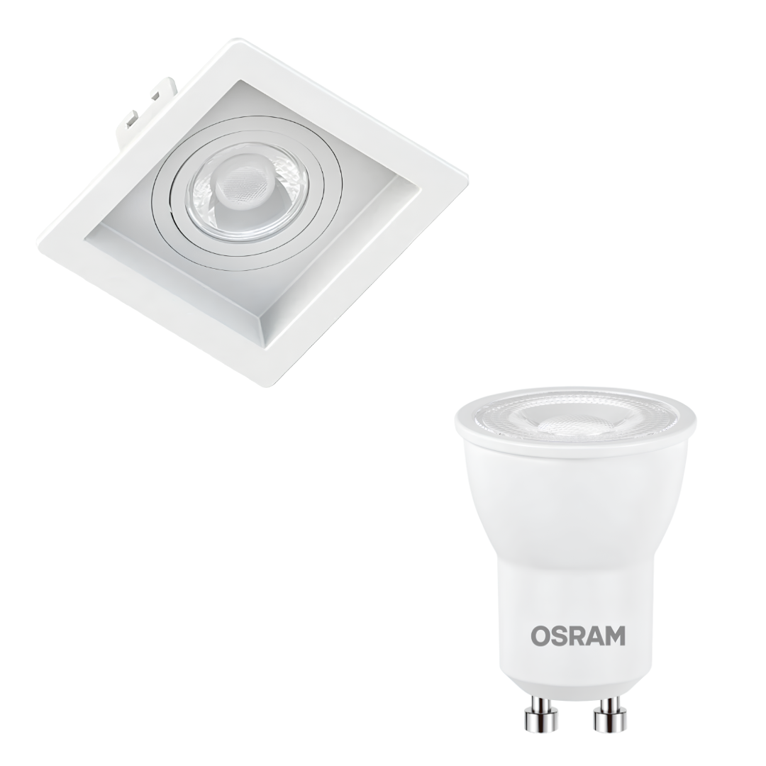 Spot Led Quadrado Recuado Branco Par16 Dim 5,5W 2700K 550Lm Osram