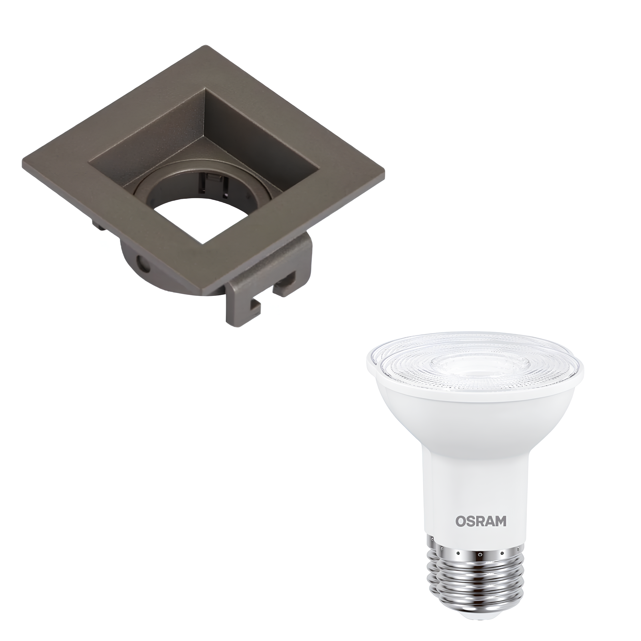 Spot Quadrado Embutir Recuado Chumbo Par20 5,5W 525Lm Osram