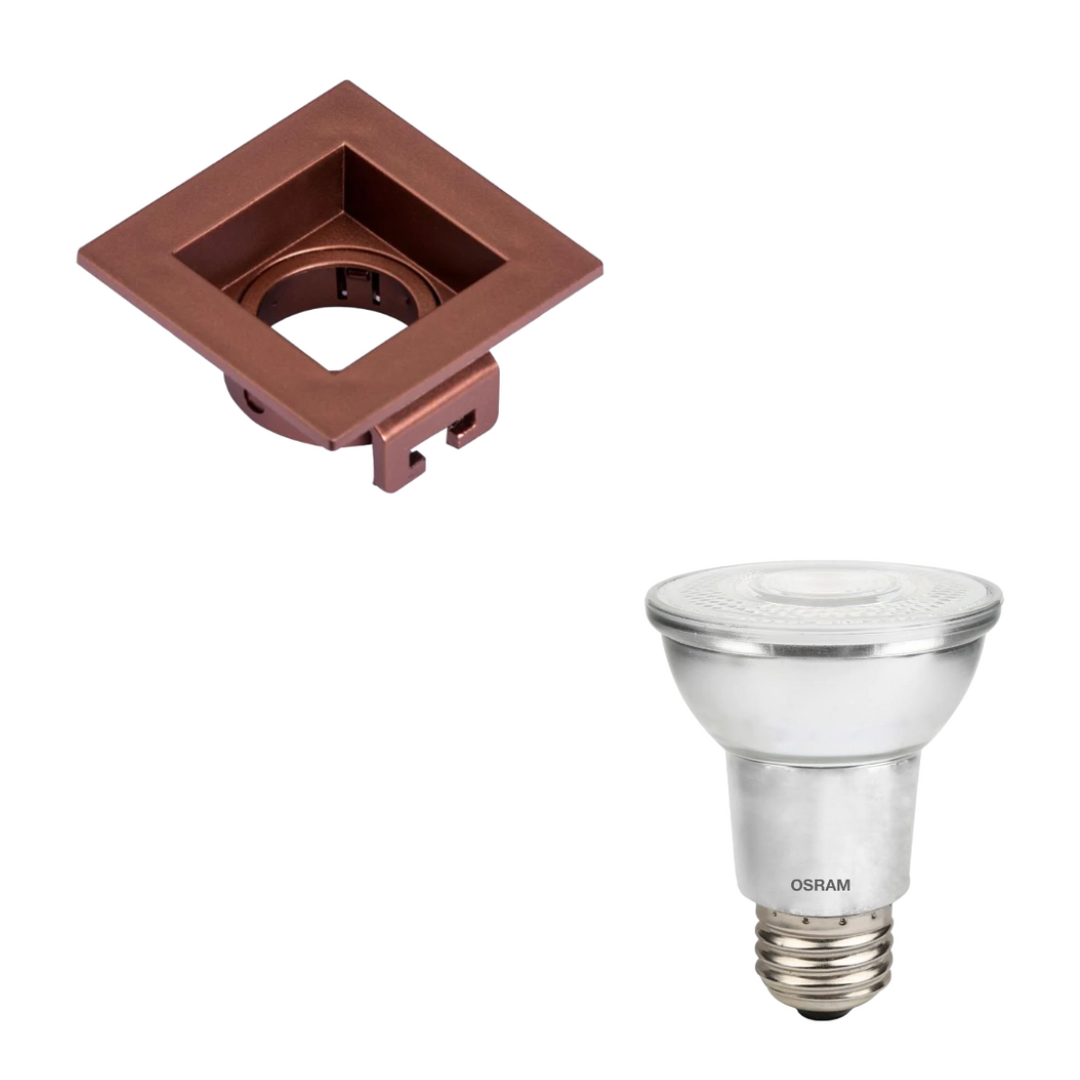 Spot Quadrado Recuado Cobre Par20 7W 3000K 525Lm Bivolt Osram