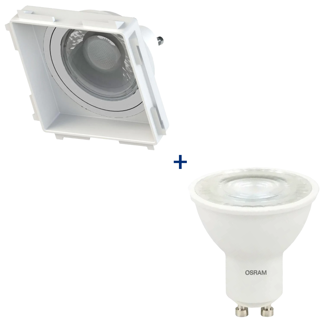 Spot Led Quadrado Embutir Recuado Br Dicroica Gu10 6,5w 2700K Ledvance