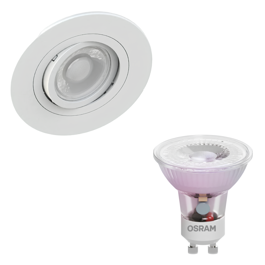 Spot Led Redondo Embutir Branco Par16 Glass 4W 370Lm Bivolt Osram