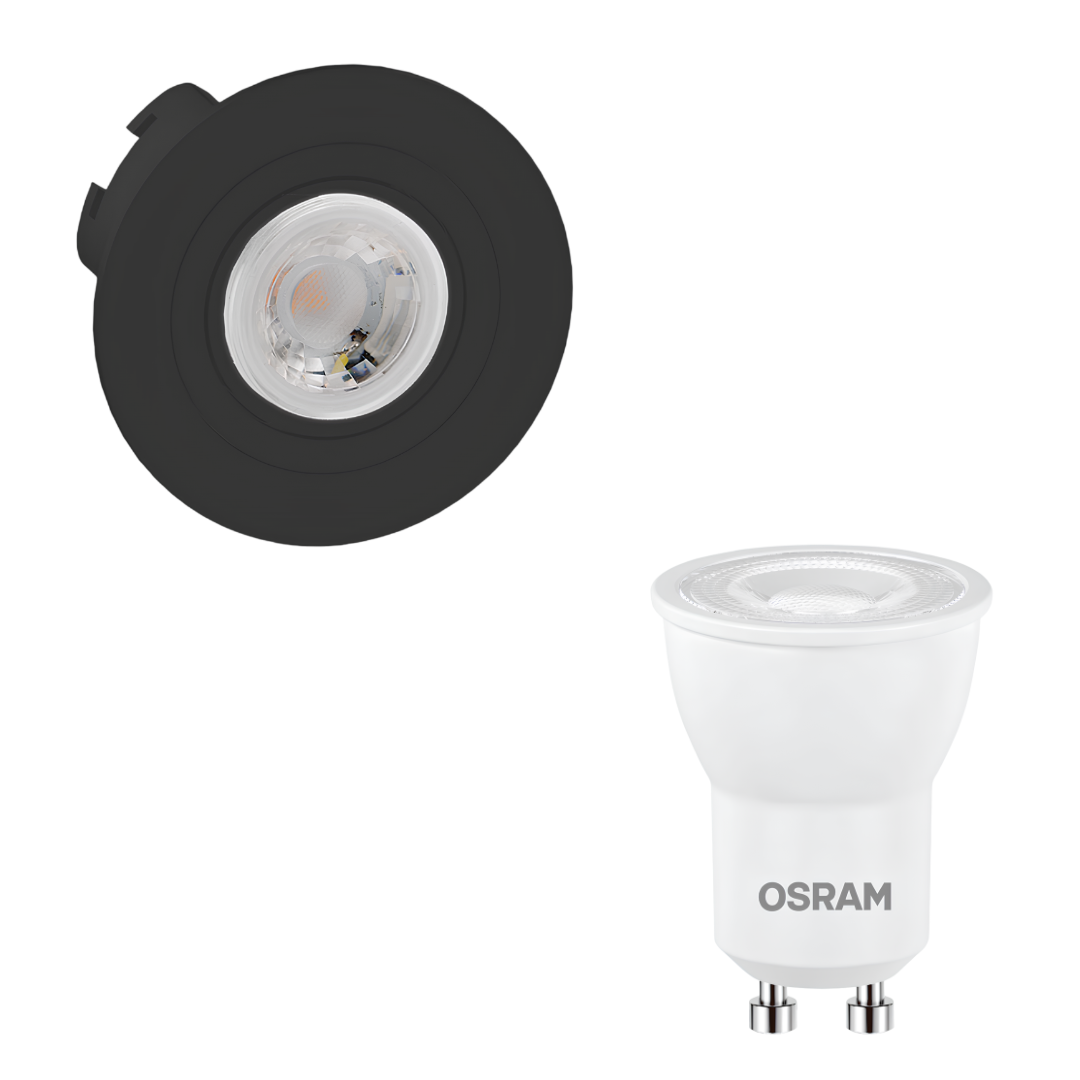 Spot Led Redondo Embutir Preto Par11 Dim 3,5W 2700K 300Lm Osram