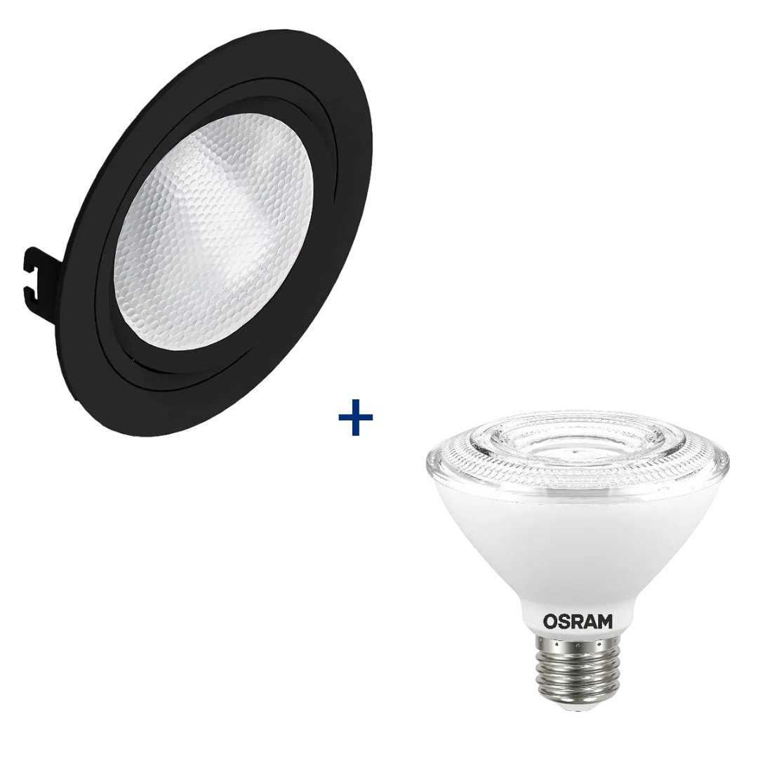 Spot Led Redondo Preto Par30 9,5W 900Lm Ip65 E27 Osram