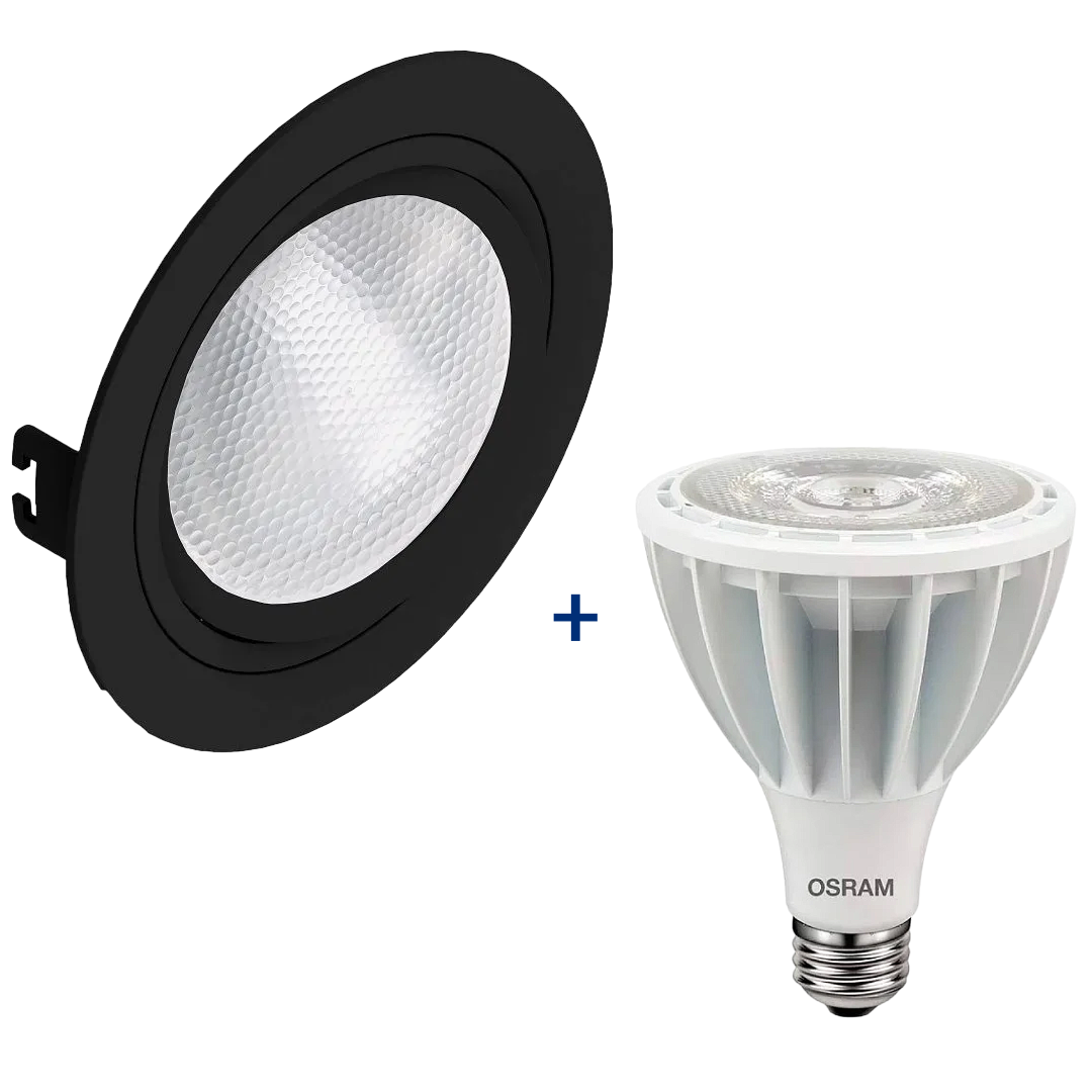 Spot Led Redondo Preto Par30 Hci 28W 4000K 3000Lm 30° Osram