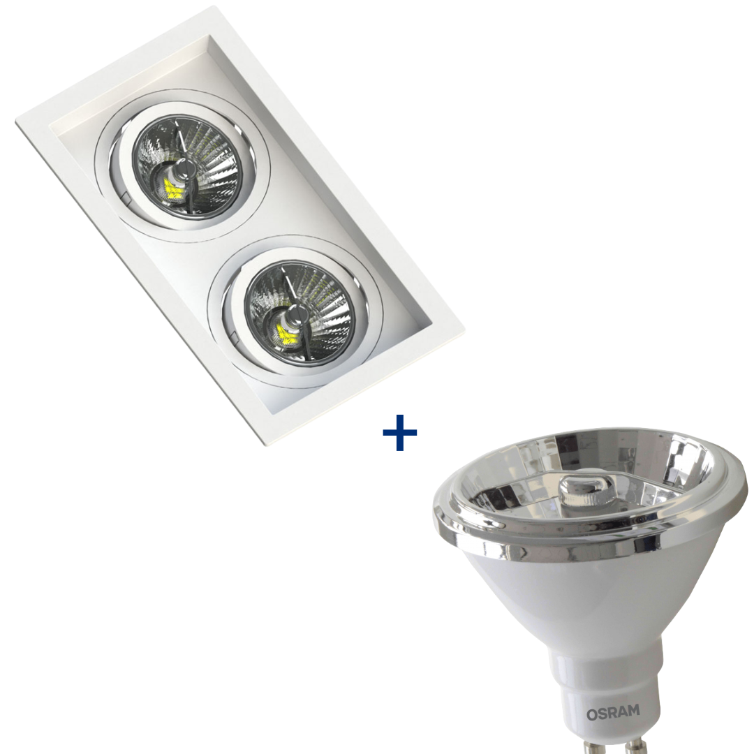 Spot Retangular Embutir Recuado Br 2 Ar70 Dim 4,2W 2700K Biv Ledvance