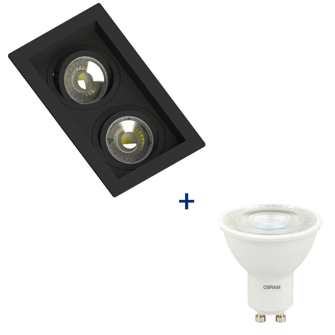 Spot Retangular Embutir Recuado Pt 2 Dicroica 6,5W 2700K Biv Ledvance