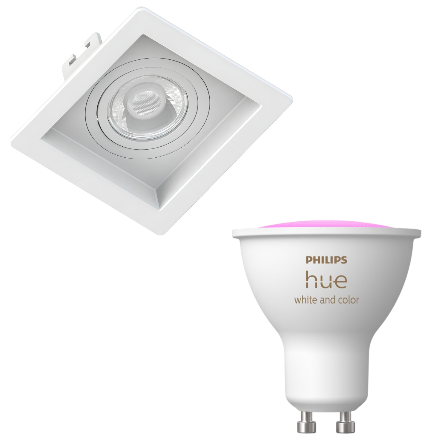Spot Embutir Quadrado Recuado branco Philips Hue Smart Rgb