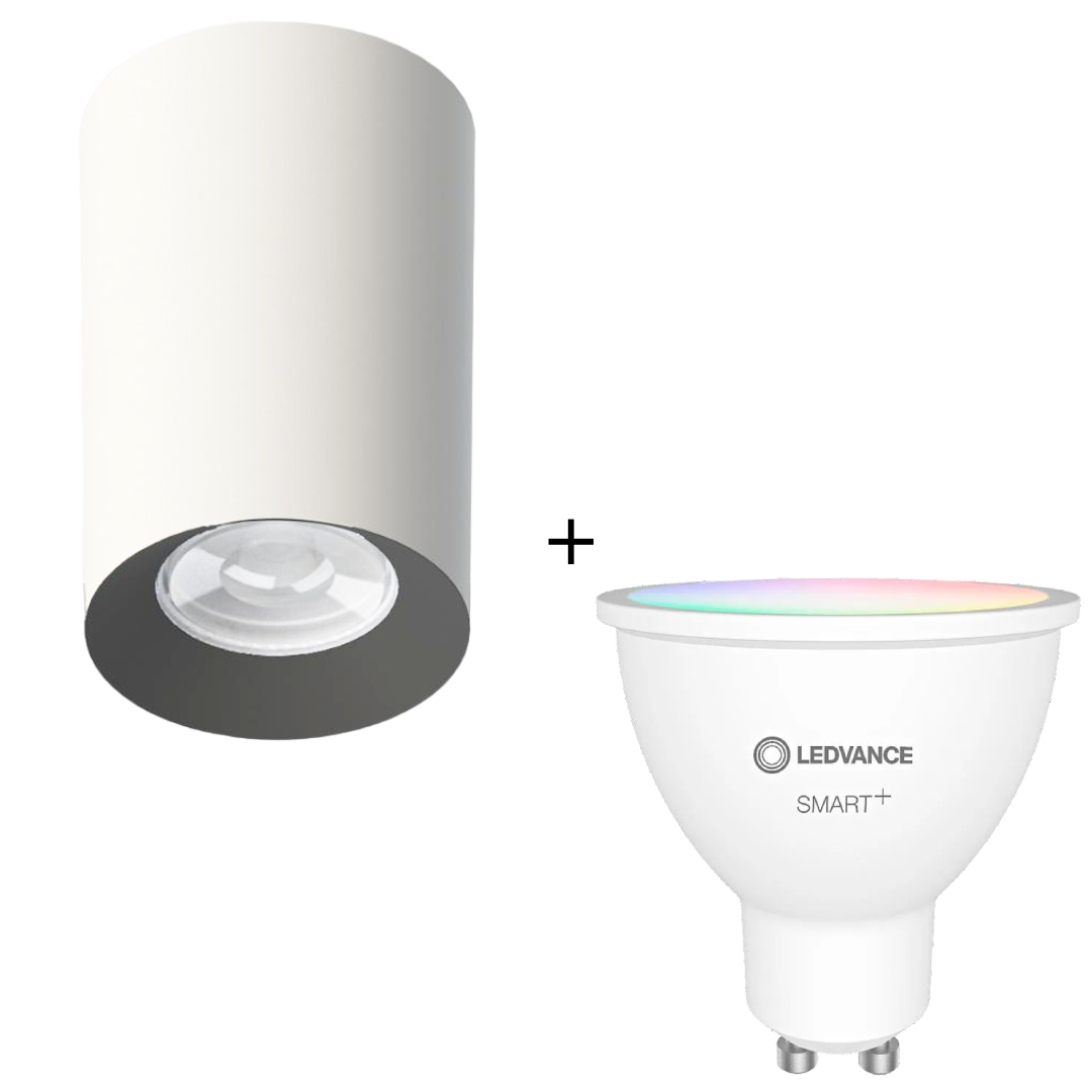 Plafon Tower Rgb Redonda Branco E Preto Ledvance