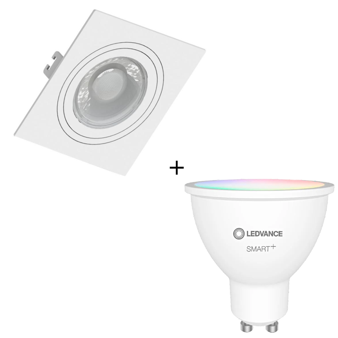 Spot Quadrado Embutir Branco Par16 5W Rgbw 450Lm Bivolt Ledvance