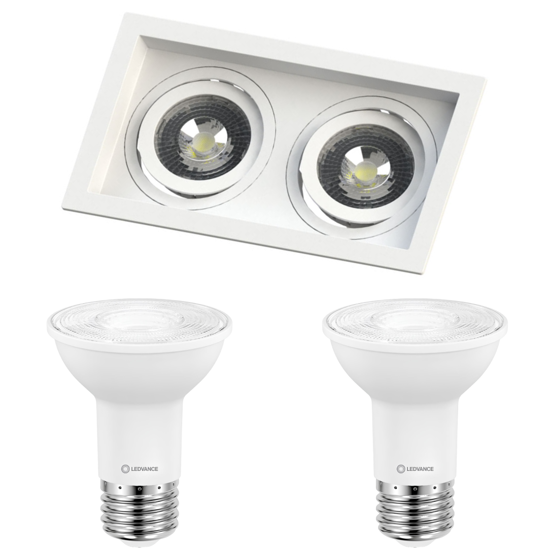 Spot Retangular Recuado Branco 2x Par20 5,5W 525Lm Ledvance