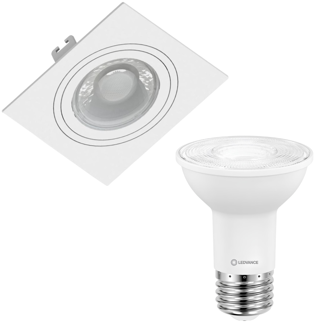 Spot Led Quadrado Embutir Branco Par20 5,5W 525Lm Ledvance