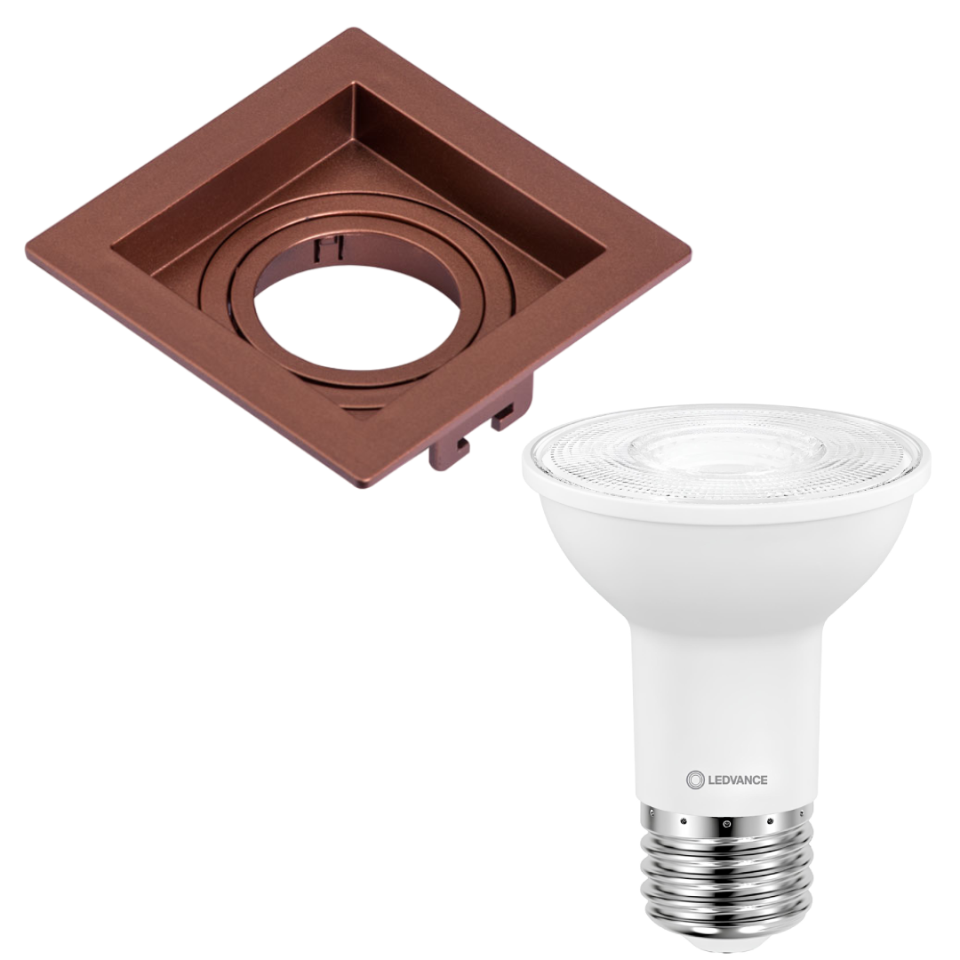 Spot Led Quadrado Recuado Cobre Par20 5,5W 525Lm Ledvance