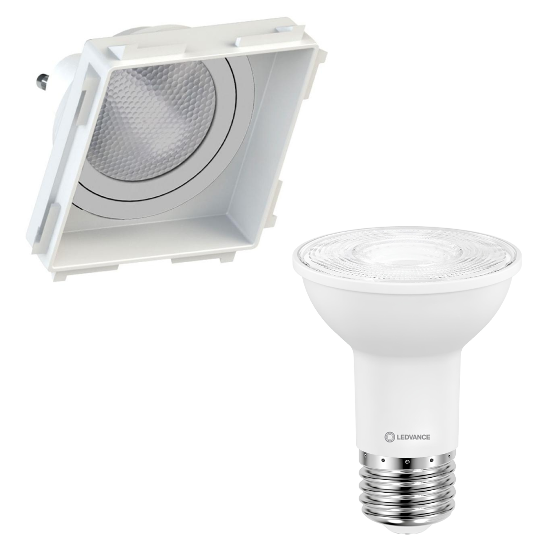 Spot Quadrado Recuado No Frame Br Par20 5,5W 525Lm Ledvance