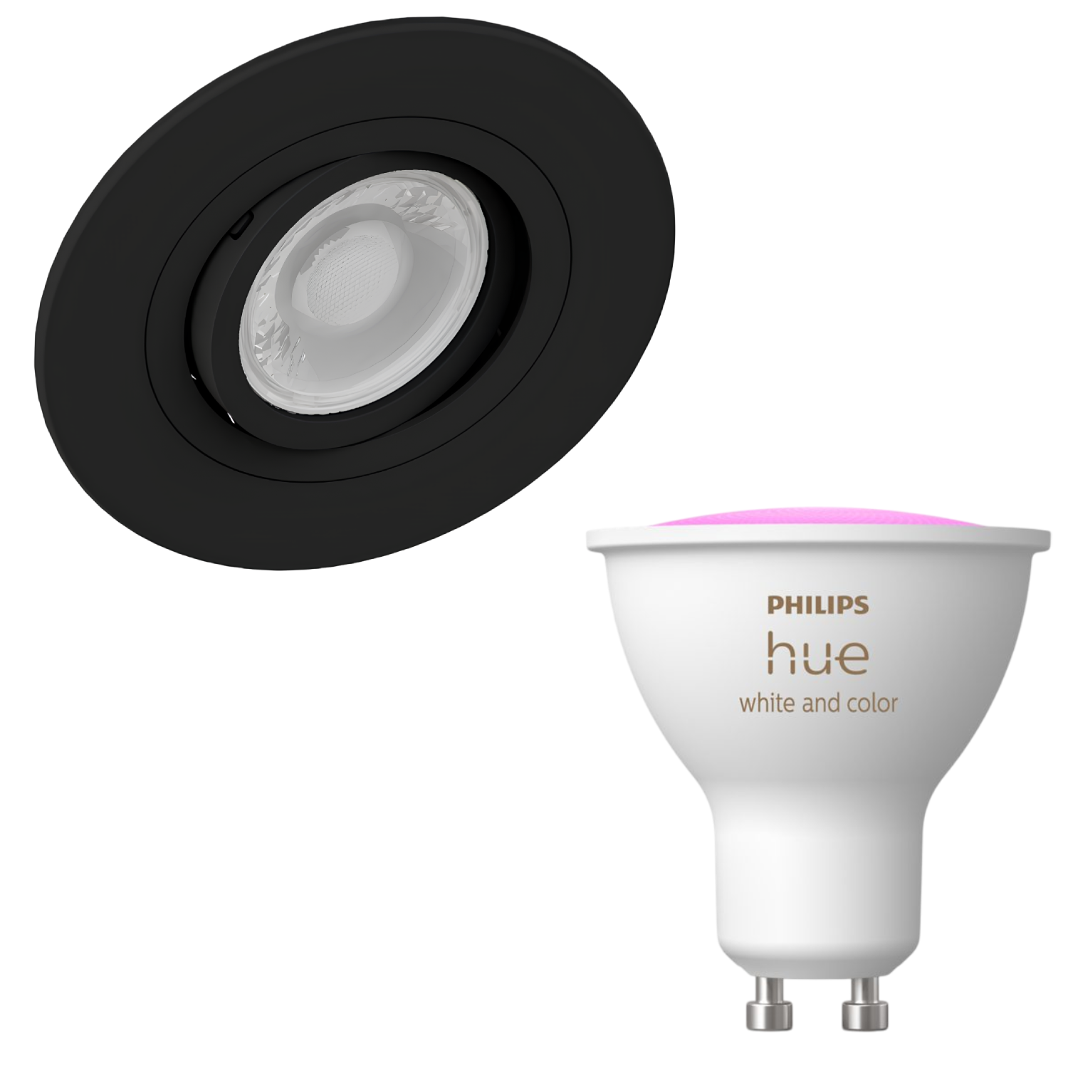Spot Redondo Embutir Dicroica Preto 4,7W Rgb 36° Philips Hue