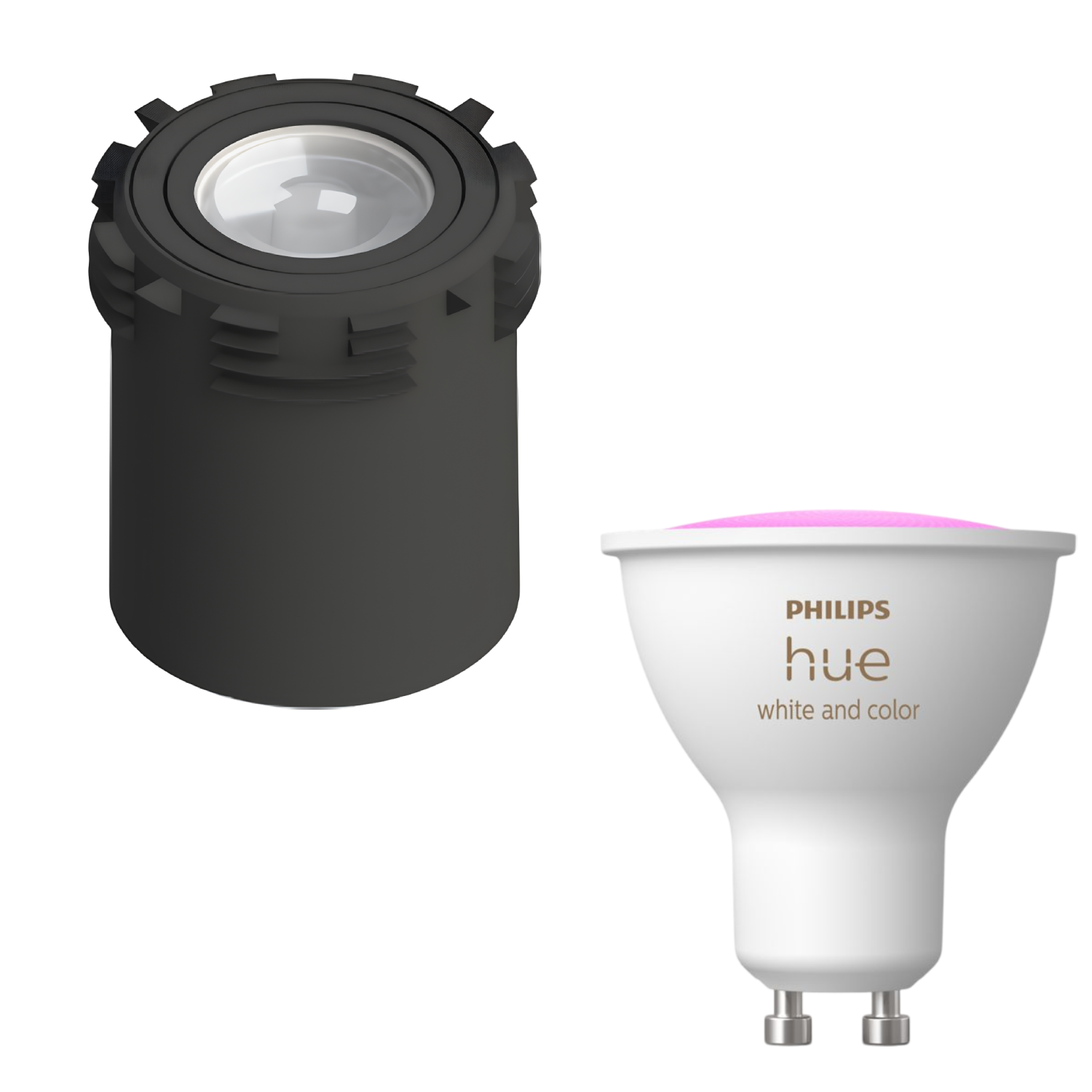 Spot Redondo No Frame Dicroica Preto 4,7W Rgb Philips Hue