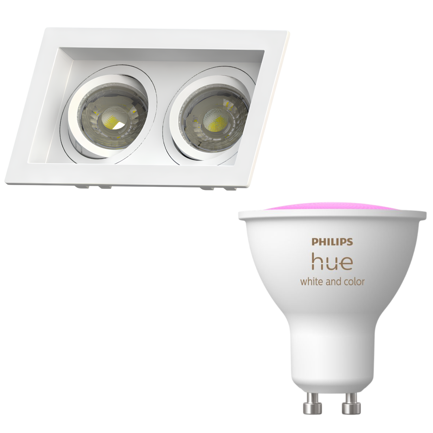 Spot Redondo Recuado Dicroica Preto 4,7W Rgb Philips Hue