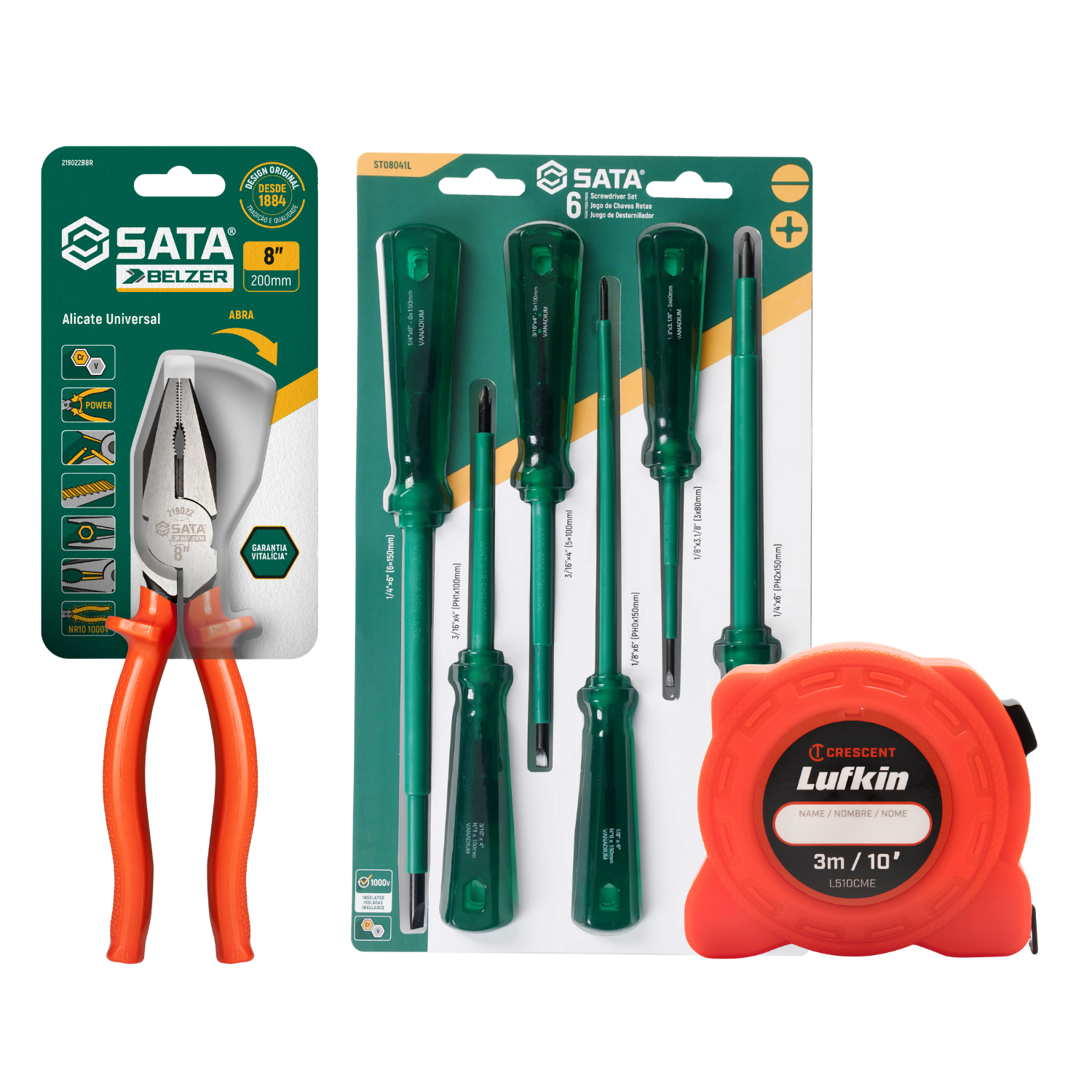 Kit Trena + Jogo De Chave Fenda/Phillips E Alicate Universal