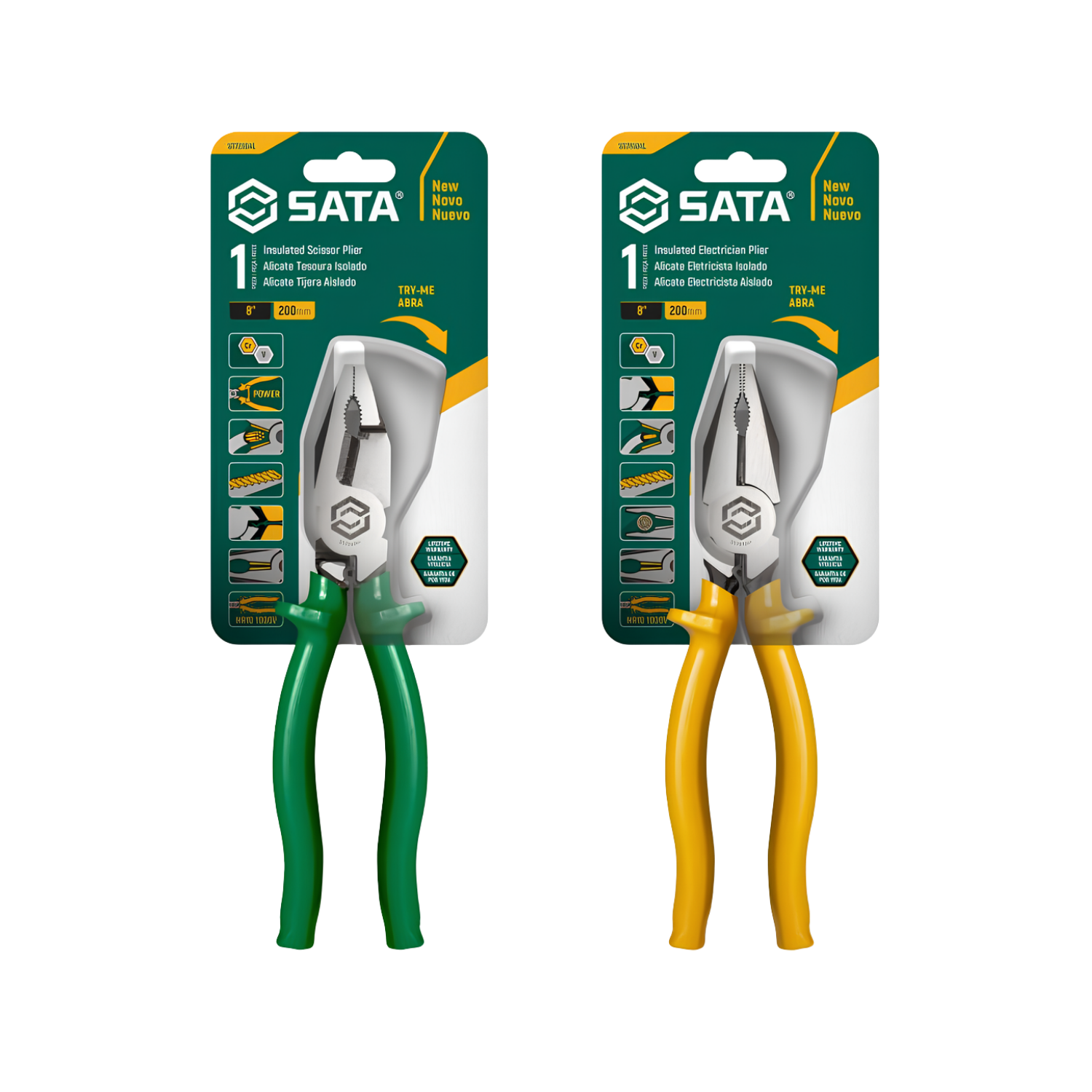 Kit Alicate Eletricista + Corte Tesoura Sata