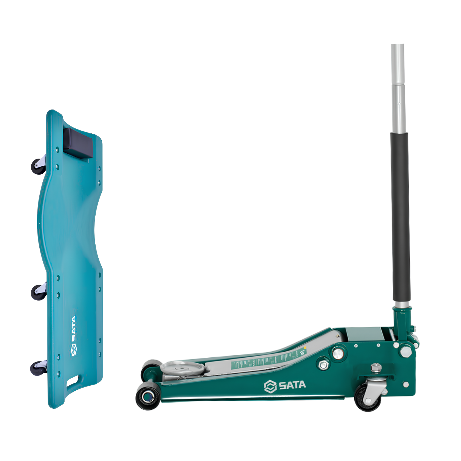 Kit Macaco Hidraulico + Esteira Para Mecanico Sata