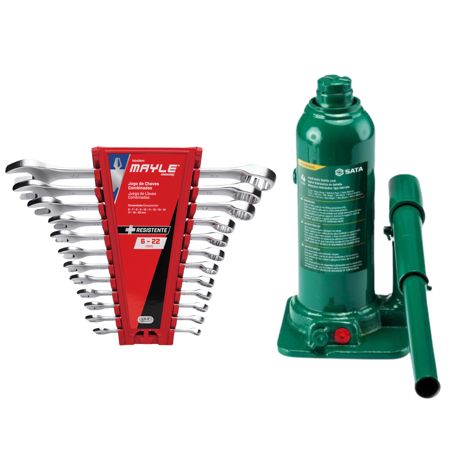 Kit Jogo De Chaves Combinadas + Macaco Hidraulico