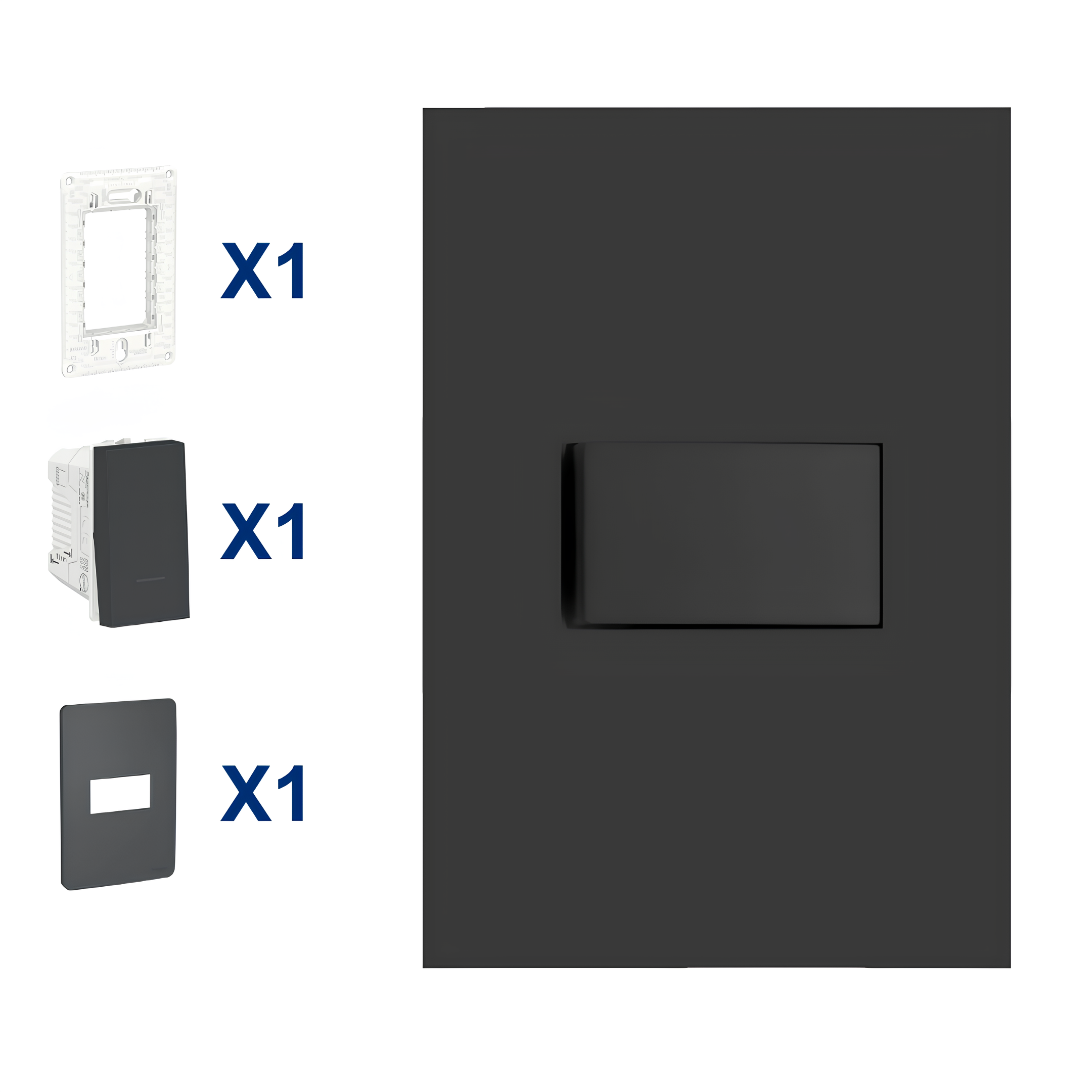 Conjunto De Interruptor Paralelo 1 Modulo 10A 4X2 Pt Orion Schneider