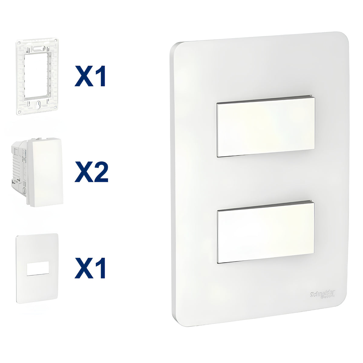 Conjunto De Interruptor Paralelo 2 Modulo 10A 4X2 Br Orion Schneider