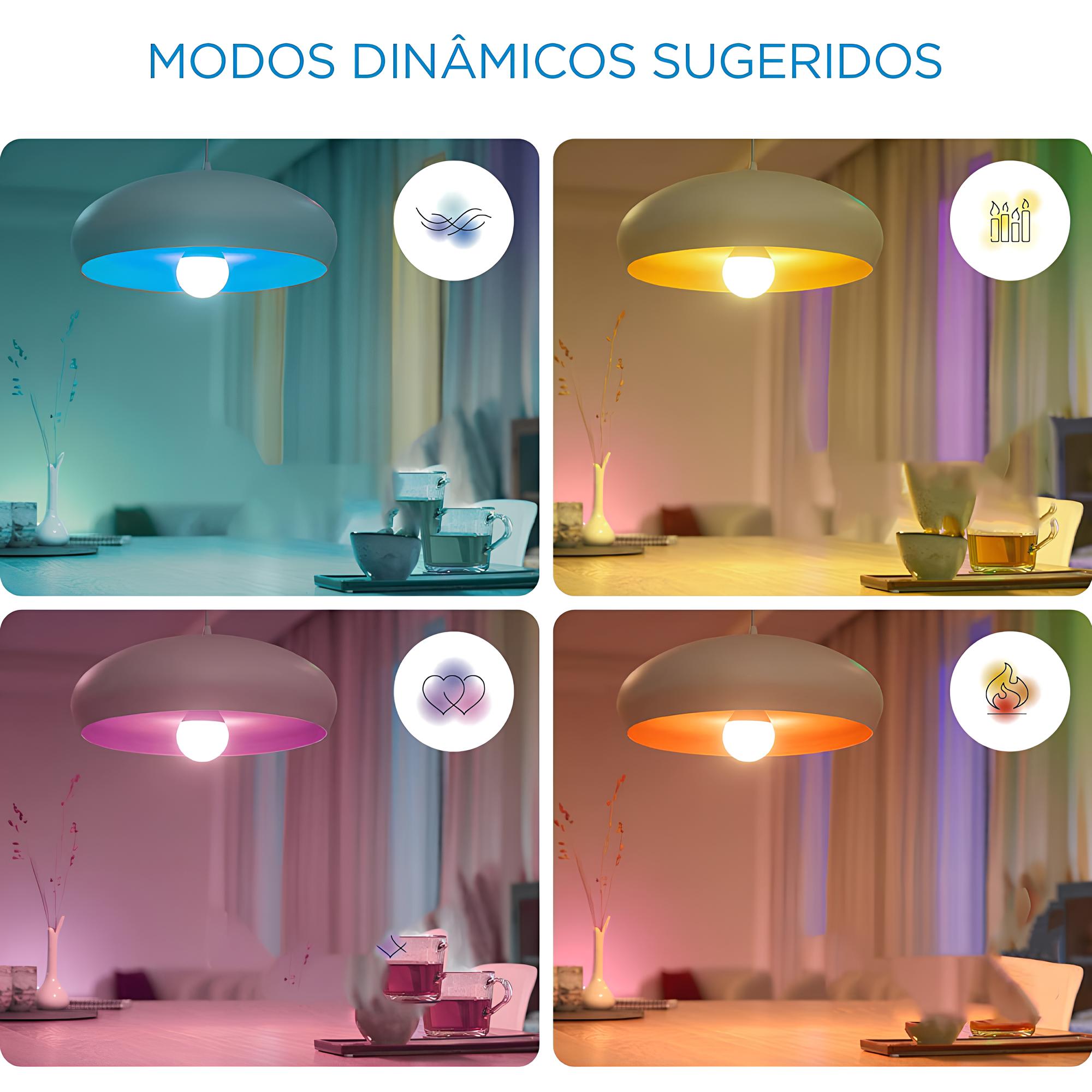 Lâmpada Smart Bulbo WiFi Bluetooth Rgb 806lm A60 Bivolt WiZ