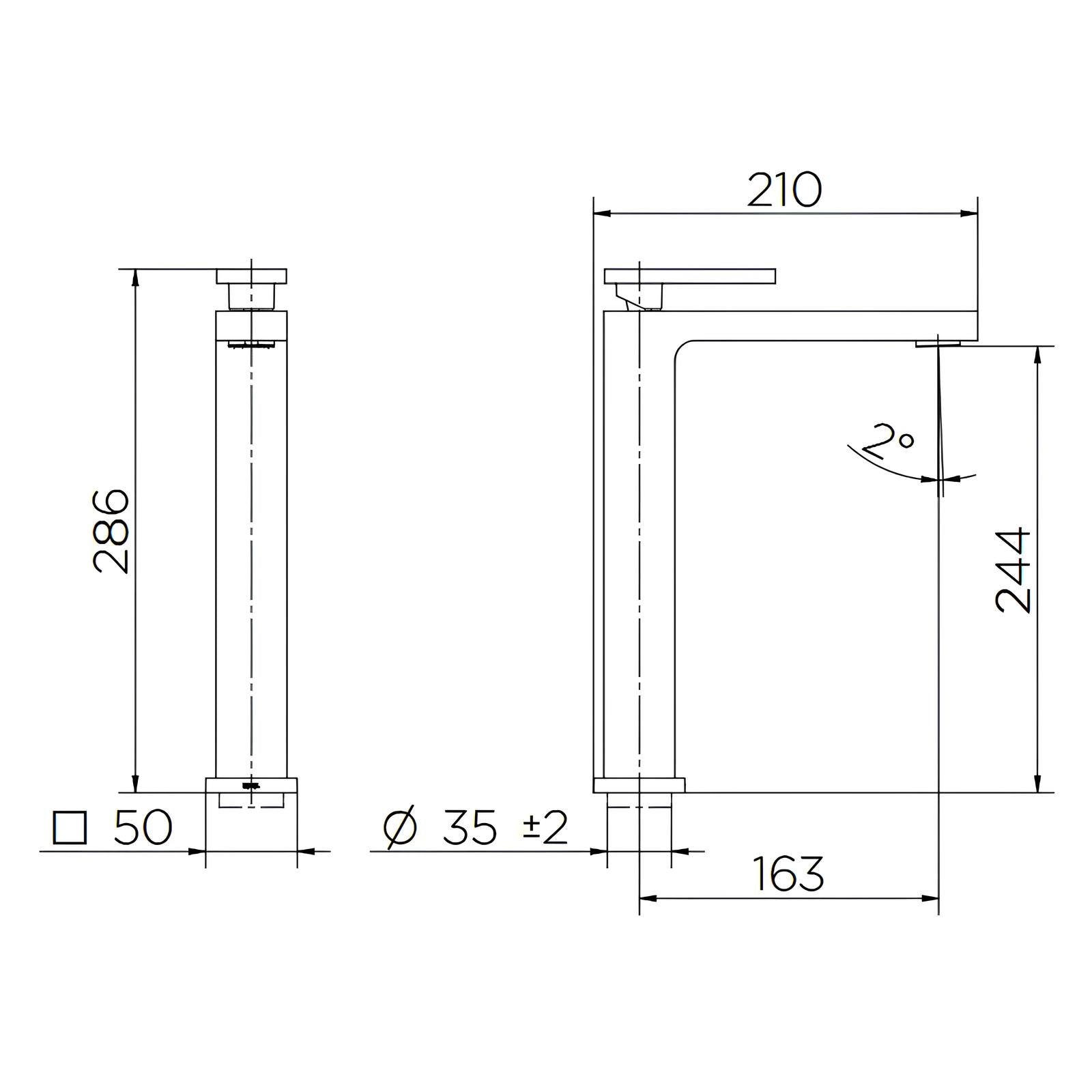 Misturador Monocomando para Lavatório de Mesa Bica Alta New Edge 00925406 Docol