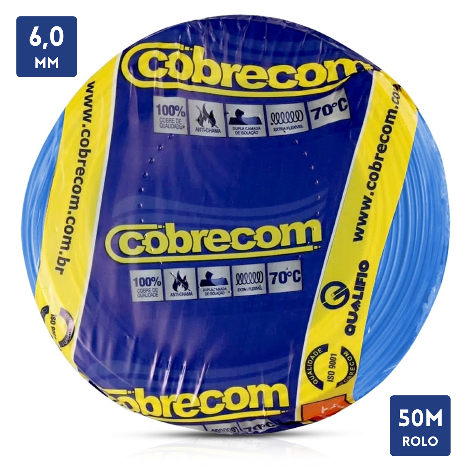 Cabo Flexível 750V 6,00mm 50 metros Cobrecom
