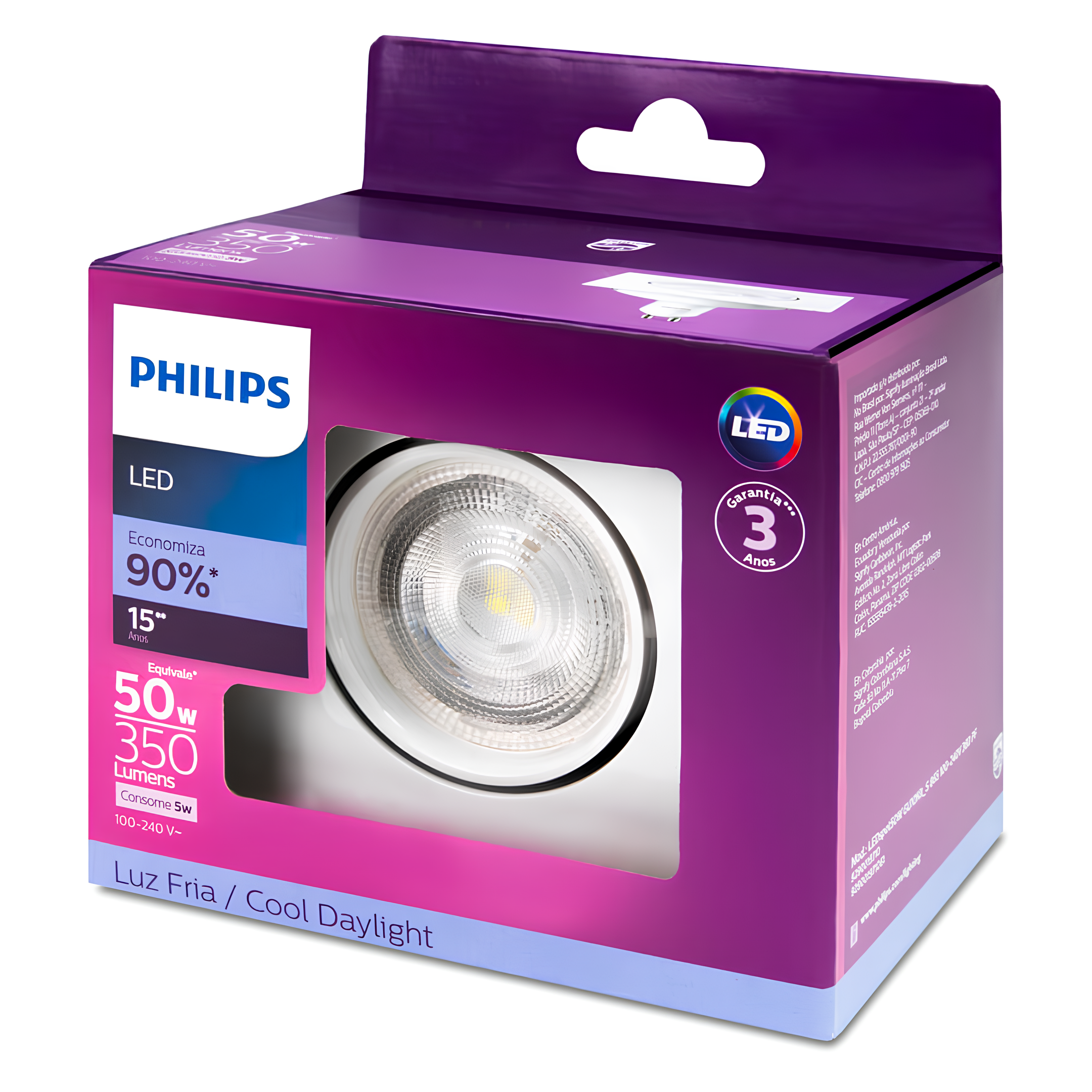 Spot Led Quadrado 5W 350Lm 36° Bivolt Gu10 Philips