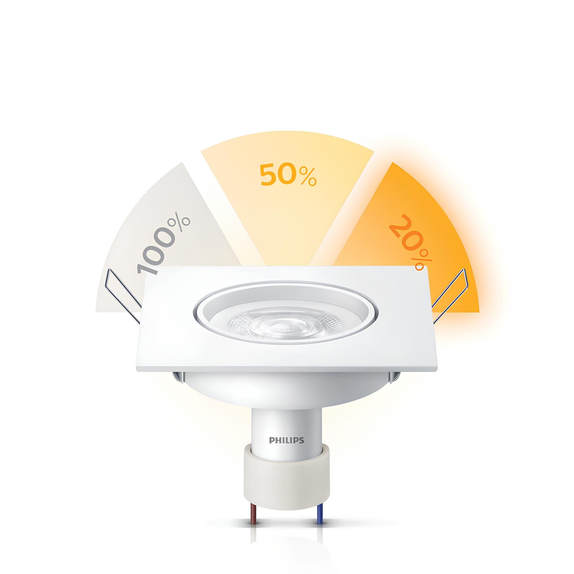 Spot Led Quadrado 5w Sceneswitch Gu10 Bivolt Philips