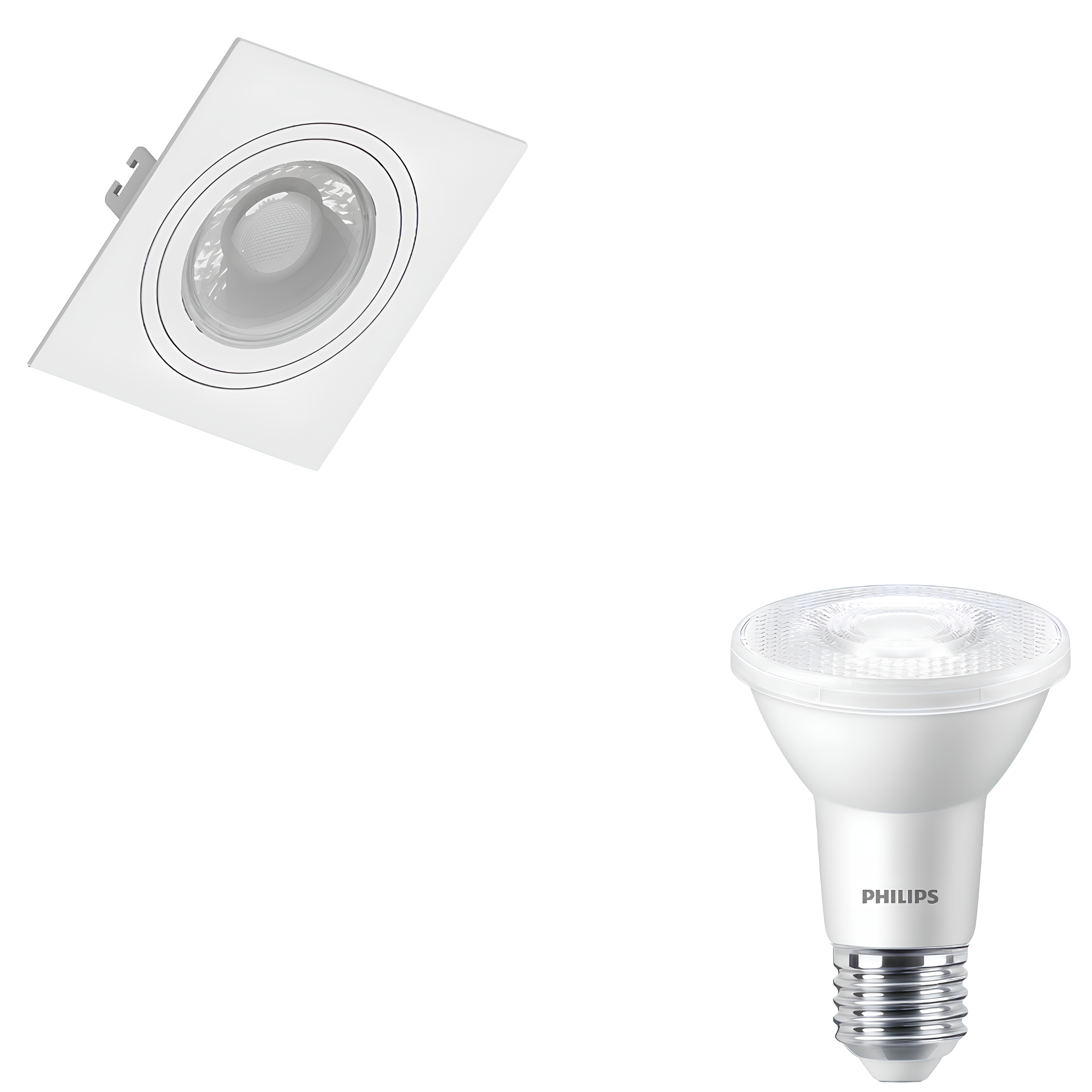 Spot Quadrado Embutir Par20 Branco 4,9W 525Lm Philips
