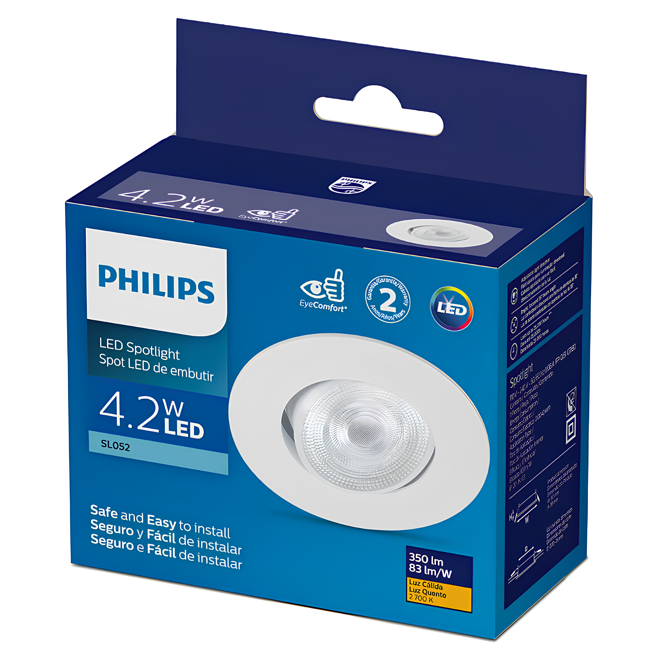 Spot Led Redondo Embutir 4,2w Ip20 36º Bivolt Sl052 Philips