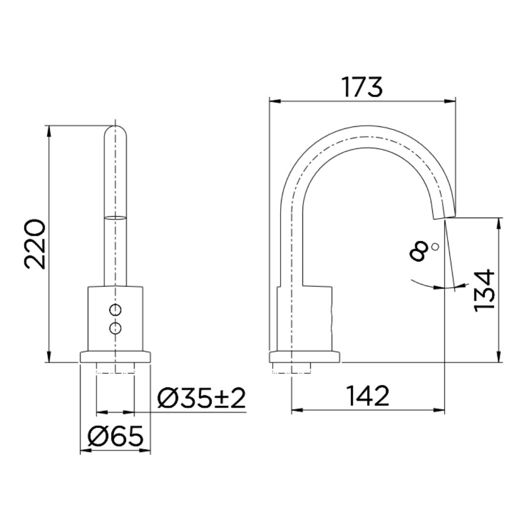Torneira para Lavatório de Mesa DocolEletric 00218106 Docol
