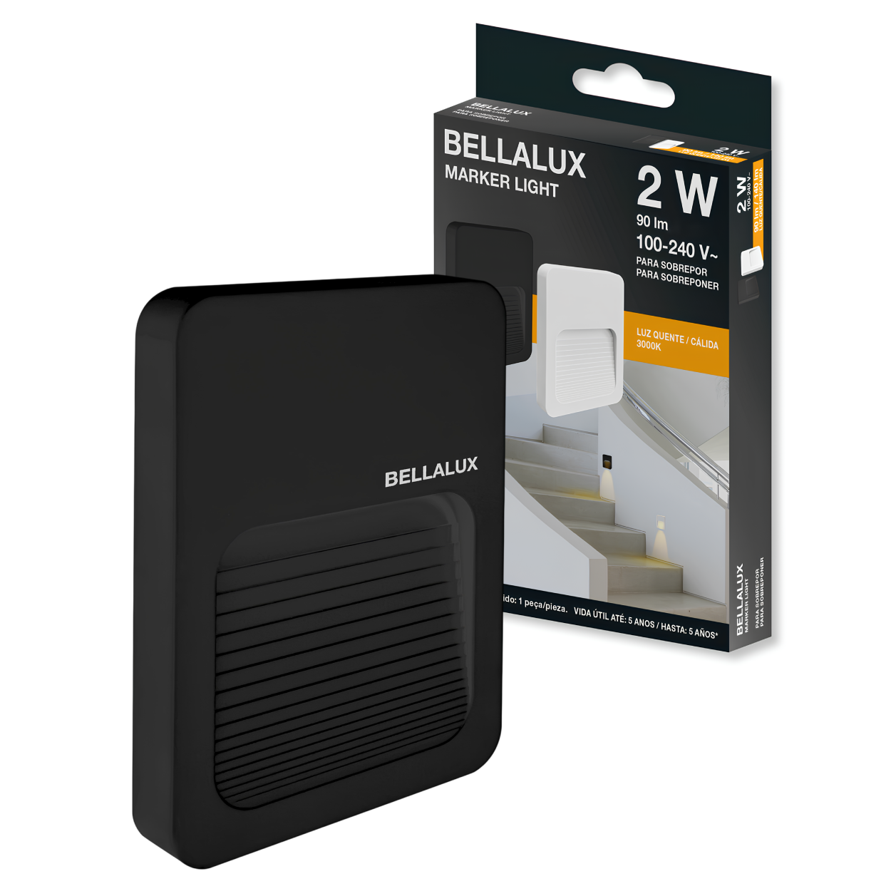 Balizador Marker Light 2W 3000k 90Lm Bivolt Irc80 Ip65 60° Pr Bellalux