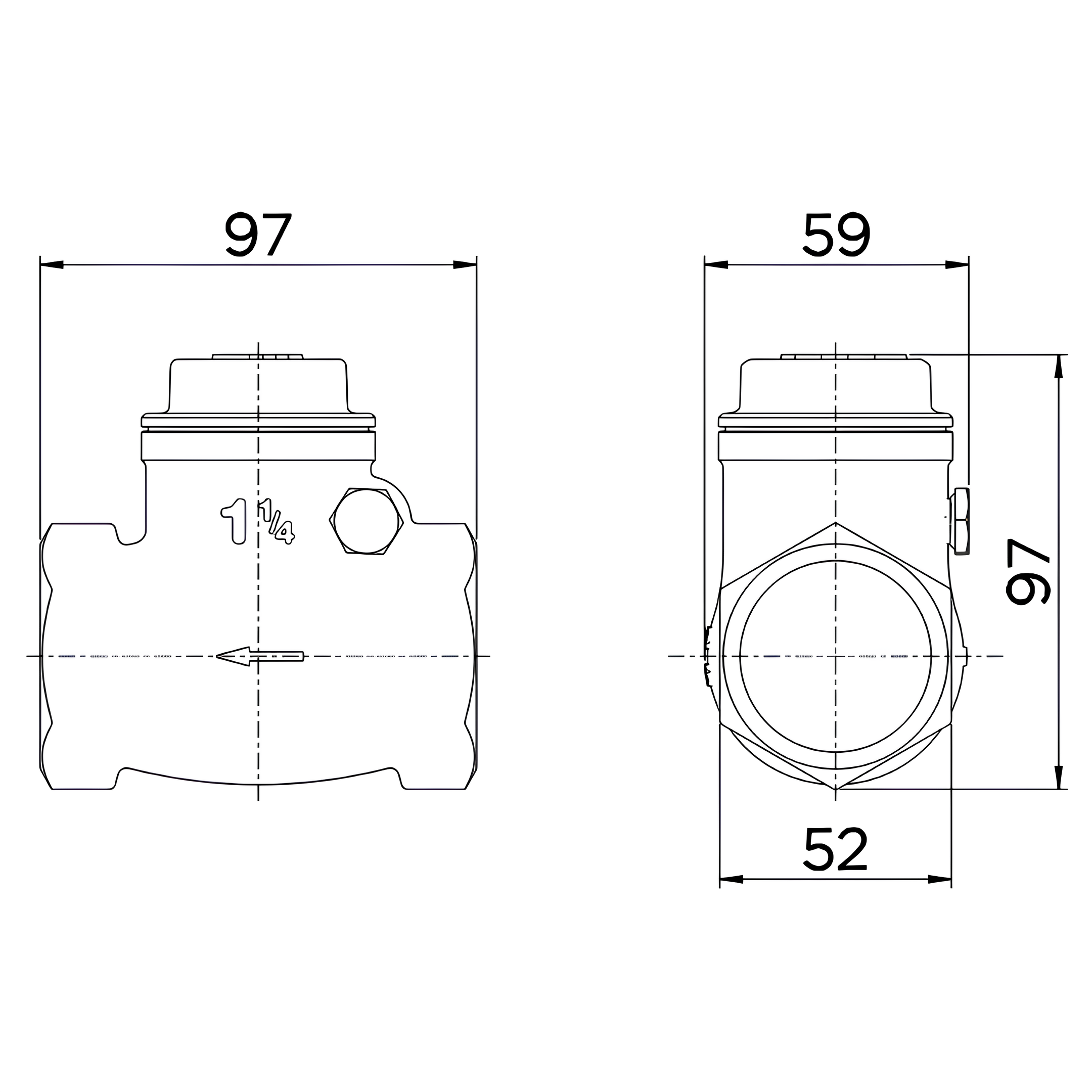 Válvula de Retenção Horizontal 1.1/4" 30201300 Docol