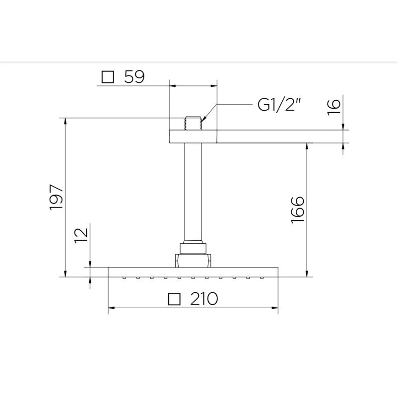 Chuveiro de Teto Square Cromado 00528506 Docol