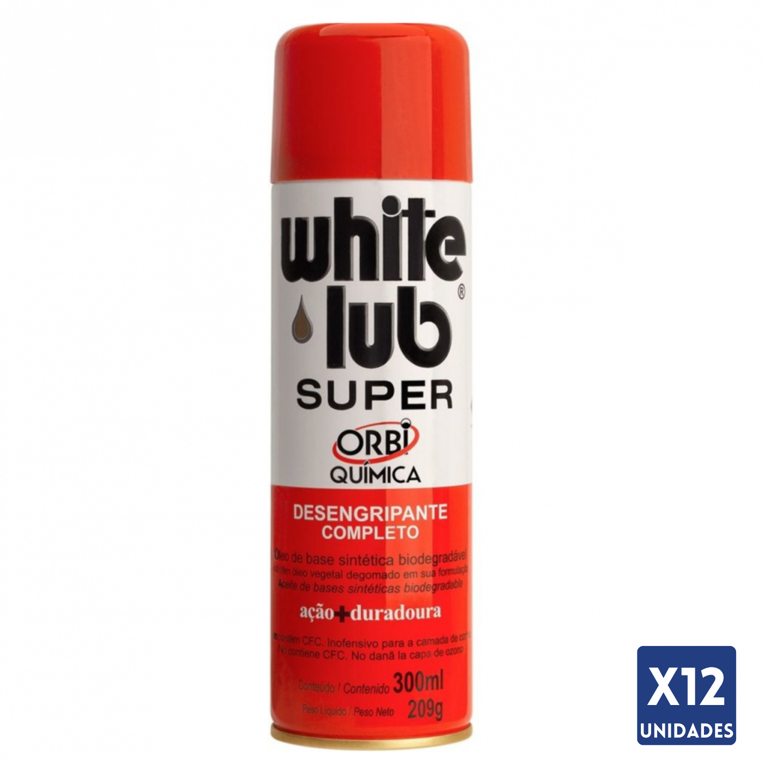 Kit 12 Oleo Lubrificante Spray 300Ml/180G Orbi