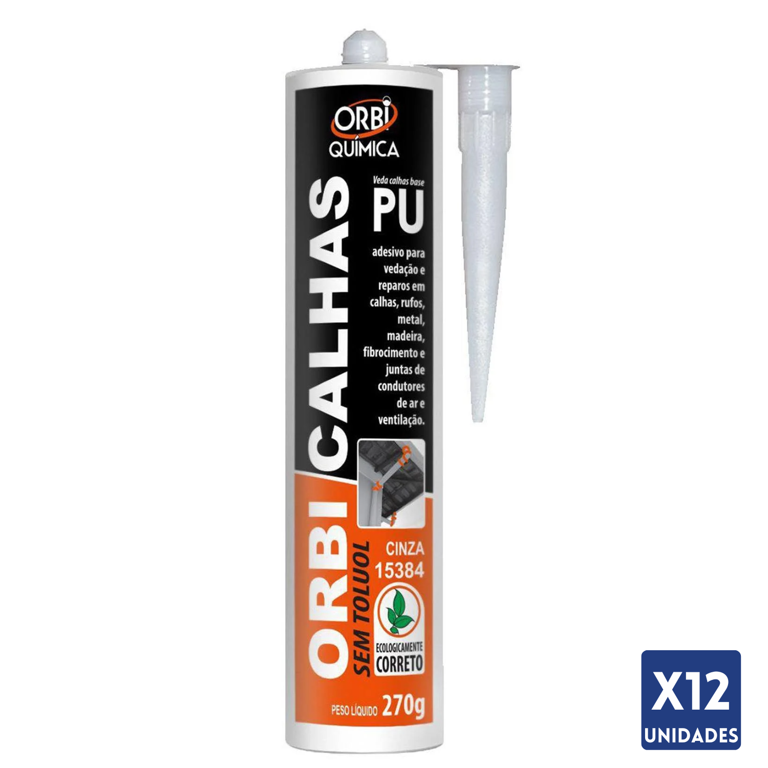 Kit 12 Veda Calha Tubo 270G Orbi