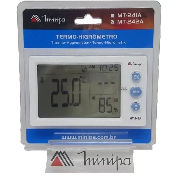 Relógio Termo-higrômetro Digital Mt-242a Minipa