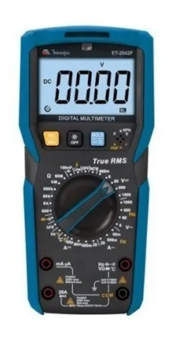 Multímetro Digital True Rms Cat Iii 600v Minipa Et-2042f