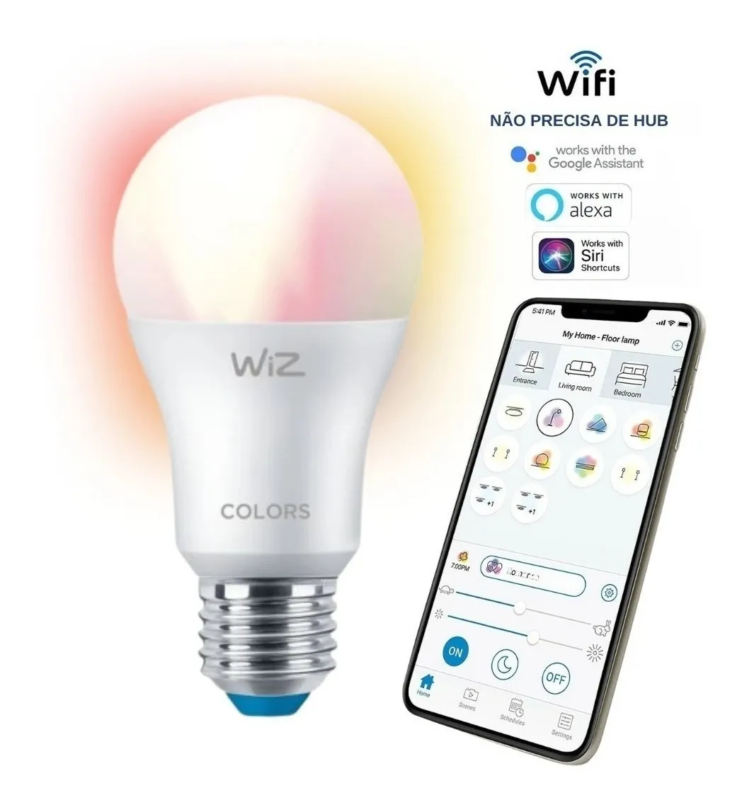 Lâmpada Smart Bulbo Inteligente Wifi Rgb 800lm A60 127v Wiz
